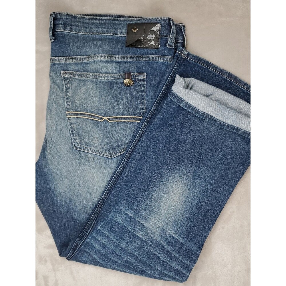 Buffalo David Bitton | Men's 42x32 | 6X Basic Slim Straight | Light Bleach Wash